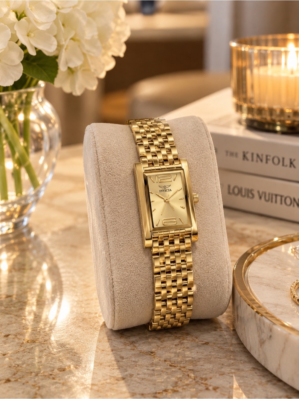 Invicta Specialty I Women’s Gold-Tone Rectangle Watch 69901 NWT